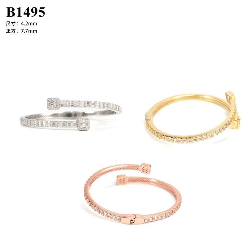 Ready to Ship High Quality Jewelry 4.2mm VVS Moissanite Dia Cuban Bracelet for Men T Shape