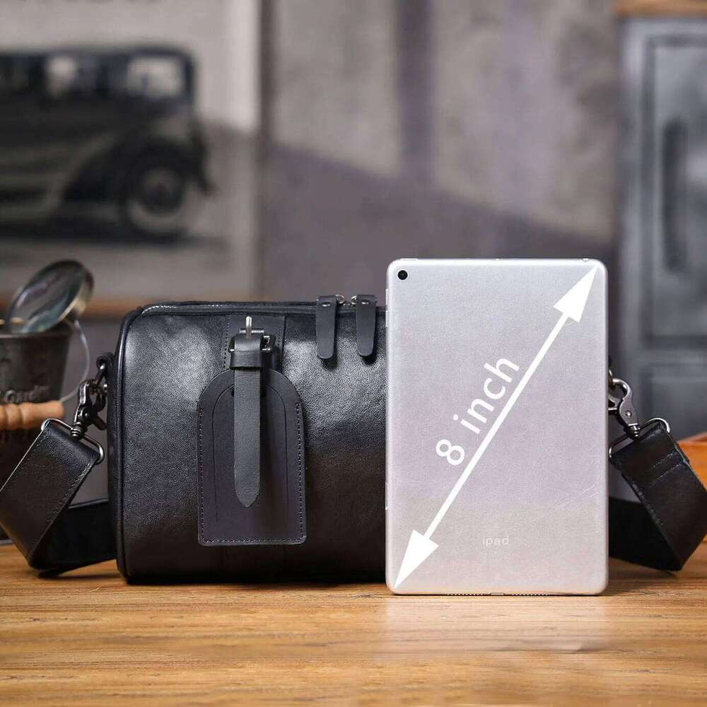 Genuine Men's Shoulder Crossbody Bags Simple Cowhide Bag Top Layer Vegetable-Tanned Leather Fashion Casual Style