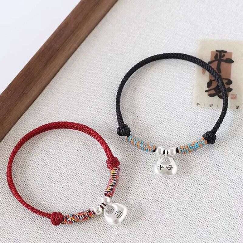 Peaceful Little Fat Lucky Bag Dragon Year Red String Bracelet Couple Gift for Men and Women Solid Versatile Simple Adjustable designer bag