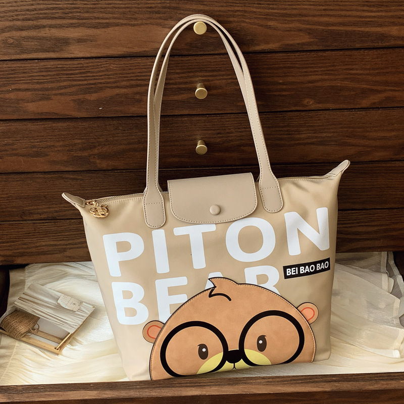 New Large Capacity Designer Bag Cute Girls' Single Shoulder Underarm Casual Versatile Bear Tote Free Shipping Bag For Women Beach Bag Handbag