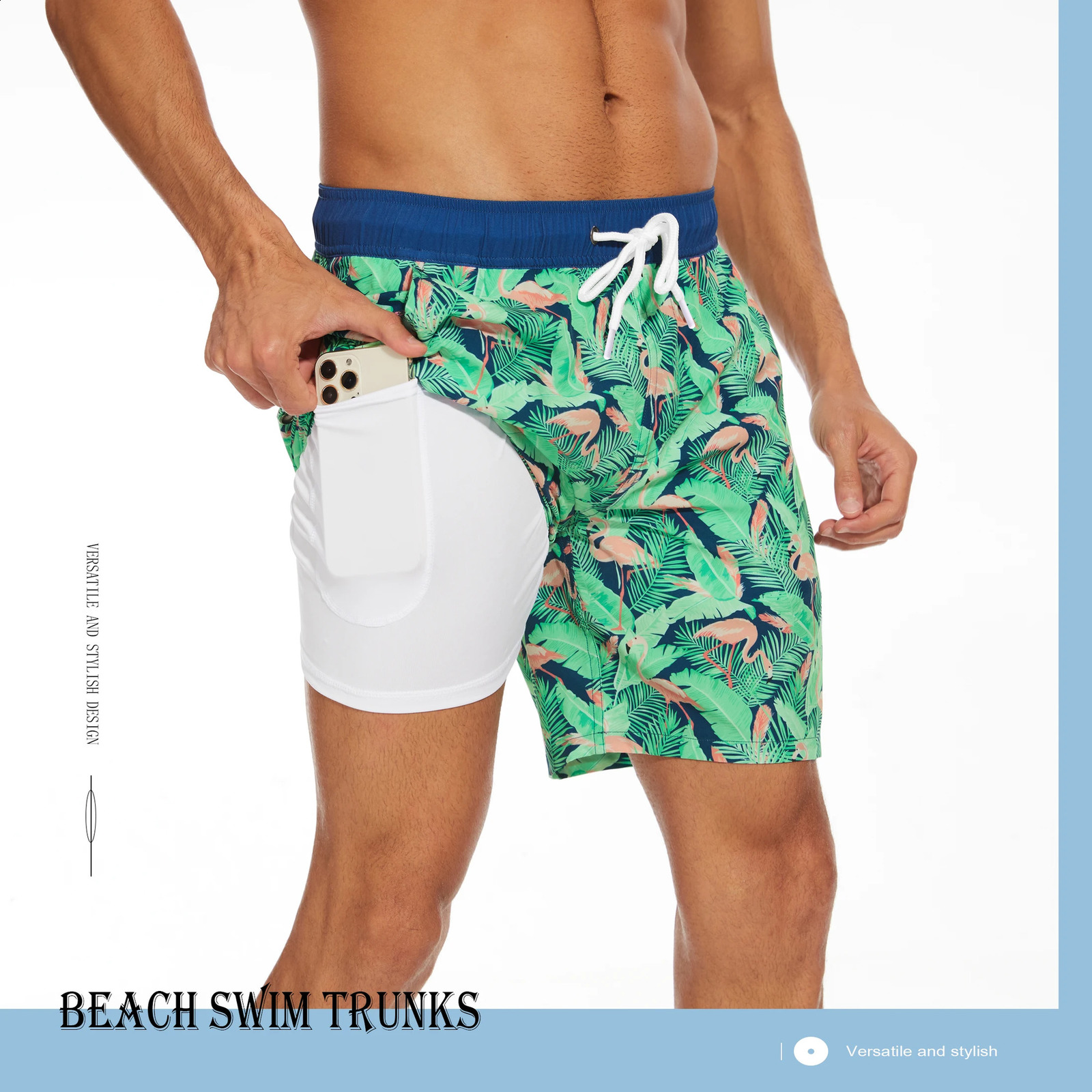 Summer Mens Shorts Fashion Vacation Beach Pants Mens Casual Large Size Four Corner Milk Silk Inner Street Clothing 250530