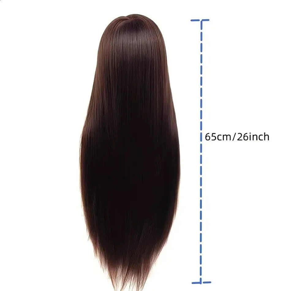 Professional Cosmetology Training Mannequin Head With Synthetic Fibre Hair For Styling And Braiding Beauty Doll Head With Stand 250529