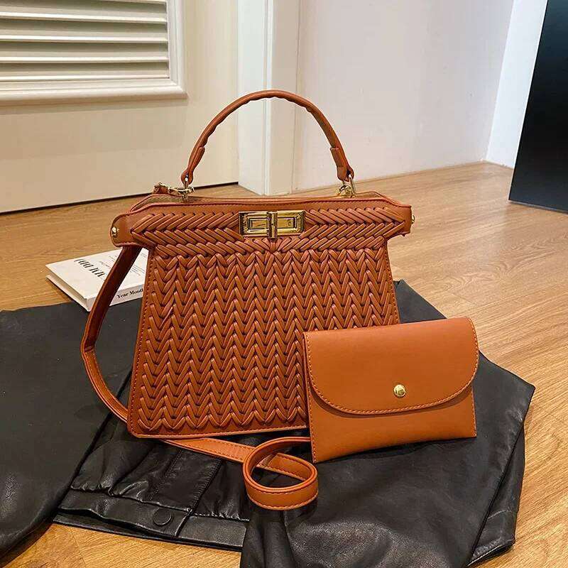 Classic Elegant Leather Tote Bag For Women Brand Designer Handbags Stylish Crossbody Shoulder Purse
