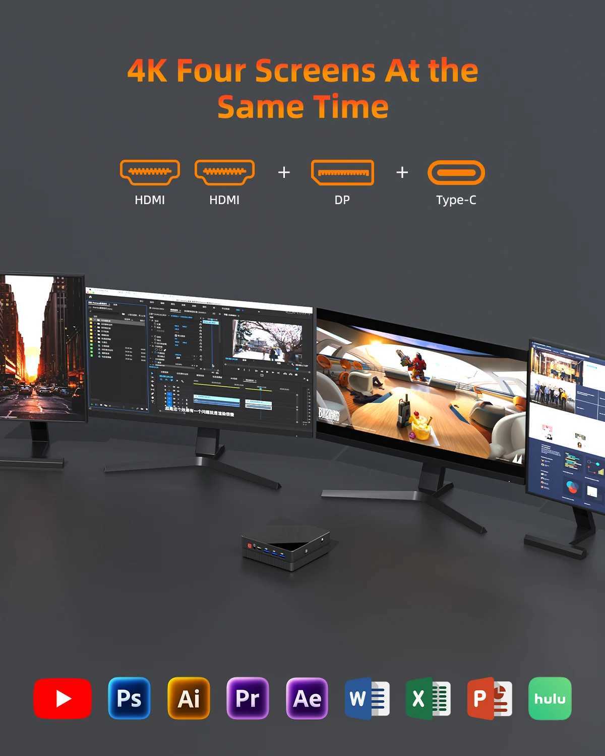 ZXIPC Ryzen 3 4300U New Mini PC Windows 11 Pro 32GB 1TB DDR4 WIFI6 BT5.2 Dual Channel Desktop PC for Office Gaming X250602