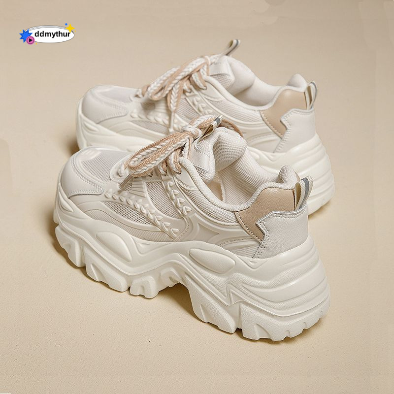 Petite Thick-Soled Dad for Women, Casual New Summer Thin Mesh Breathable White Sneakers, Height-Increasing Sports Shoes Trend ddmythur