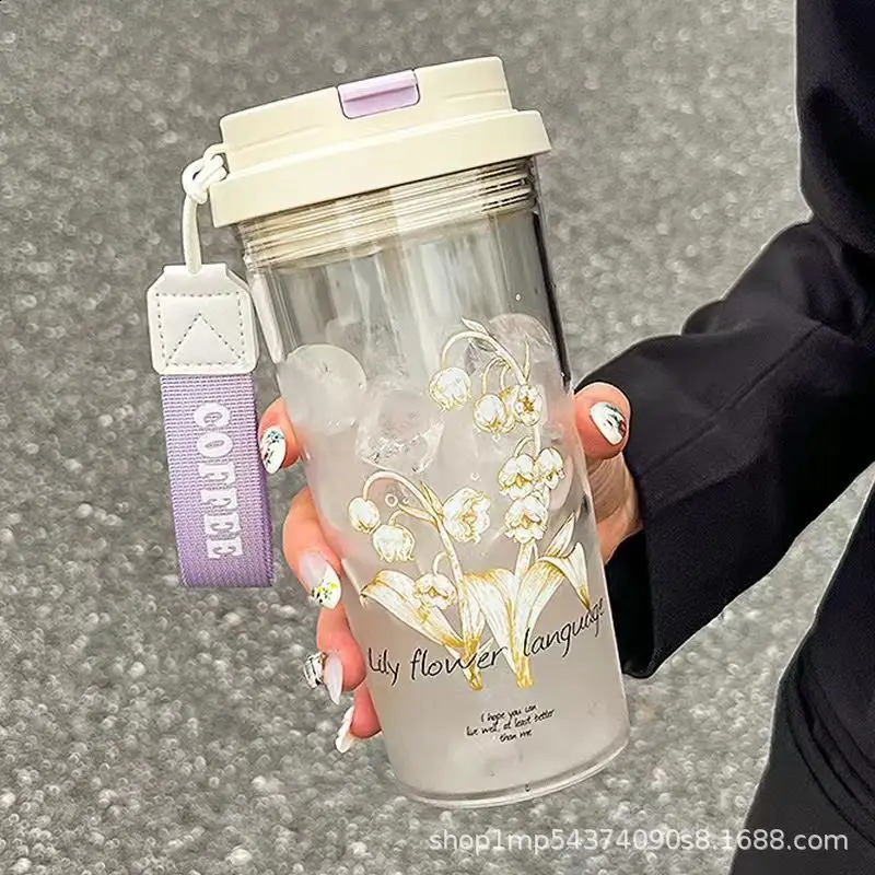 Water Cup Girl High Beauty Style with Tea Barrier Straw Cup Summer Heat Resistant 250528