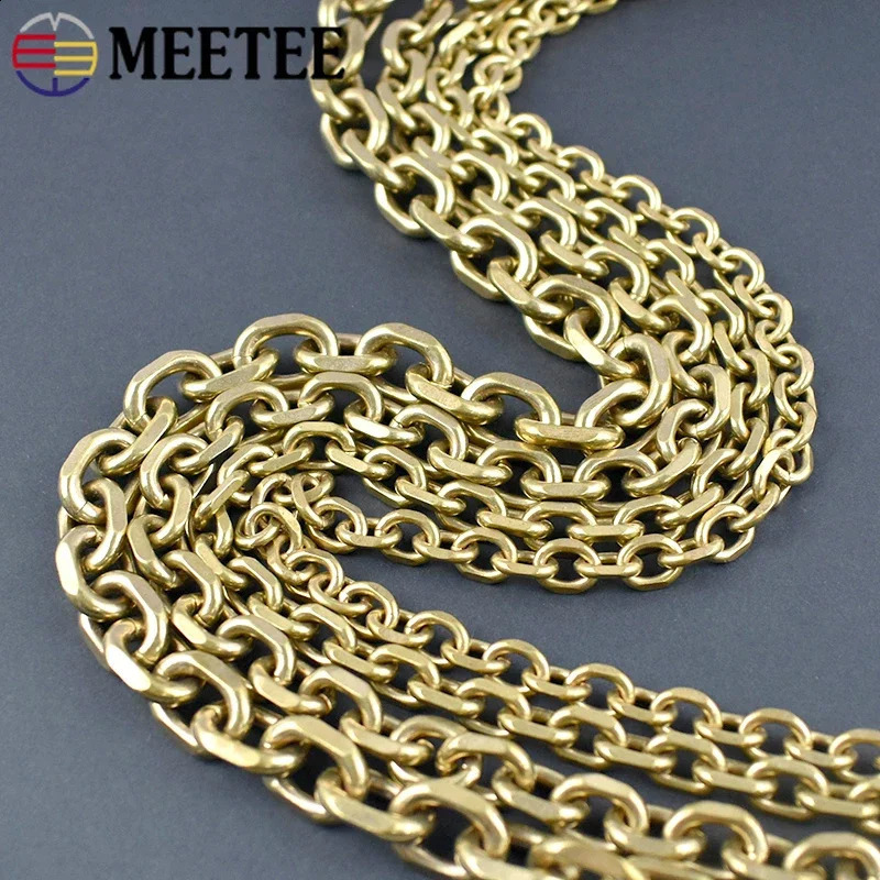 50/100cm Solid Brass Chain Pants Wallet Belt Bag Strap Connect Buckle DIY Jeans Loop Decor Chains Keychain Hardware Accessories 250530