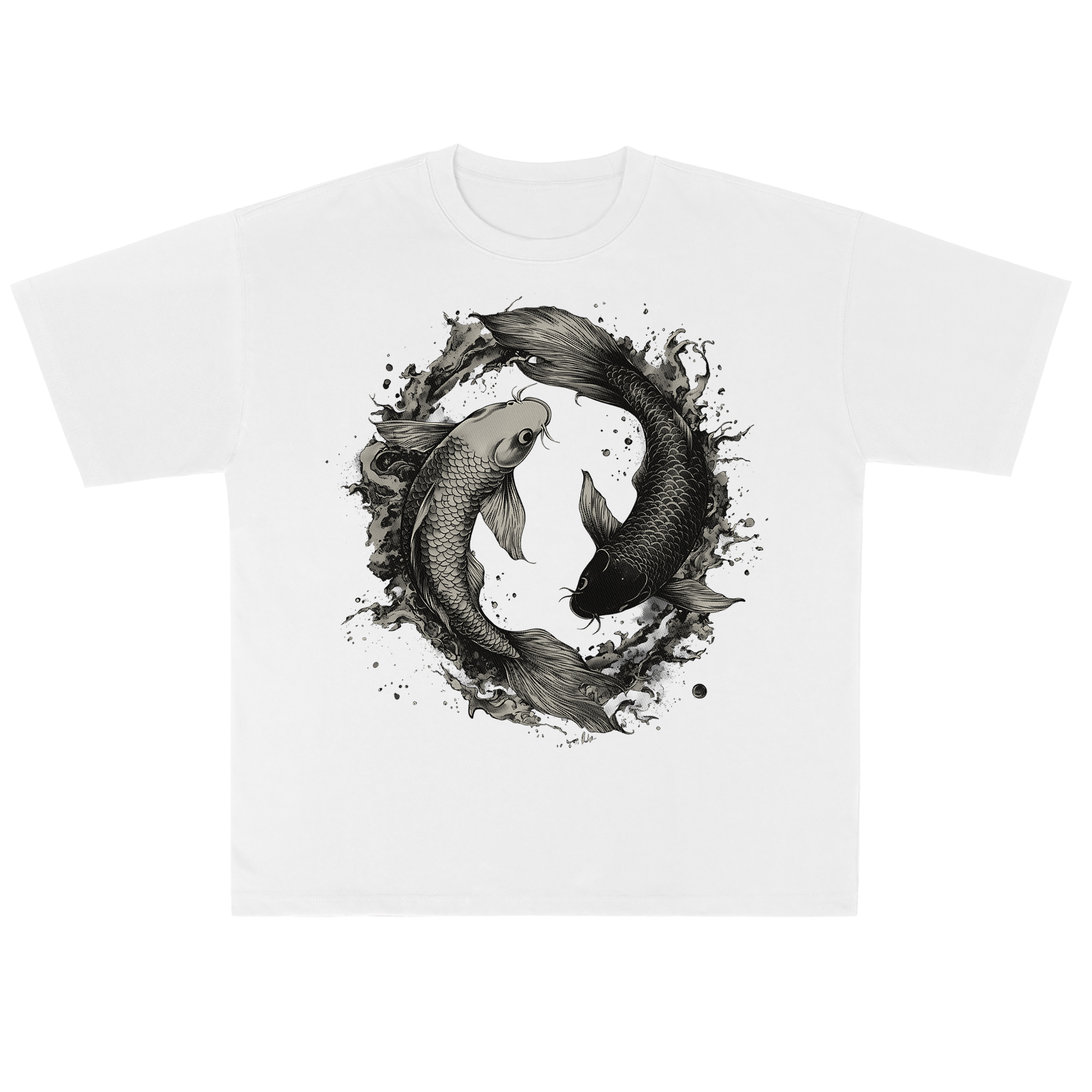 T-shirt men's top designer cotton T-shirt silvery goldfish short sleeved clothing high-quality fashionable T-shirt