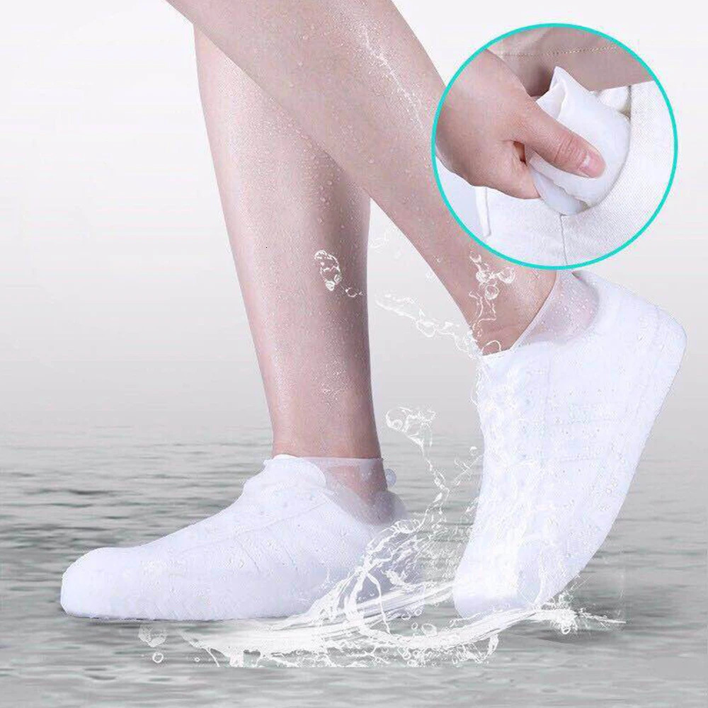 1 Pair Waterproof Nonslip Silicone Shoe High Elastic Wearresistant Unisex Rain Boots for Outdoor Rainy Day Reusable Cover 250528