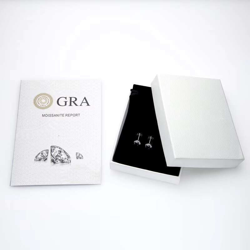 Wholesale Hypoallergenic Diamond Stud Earrings 925 Sterling Silver 6MM 0.8CT Classic Black Round Moissanite Halo Stud Earrings