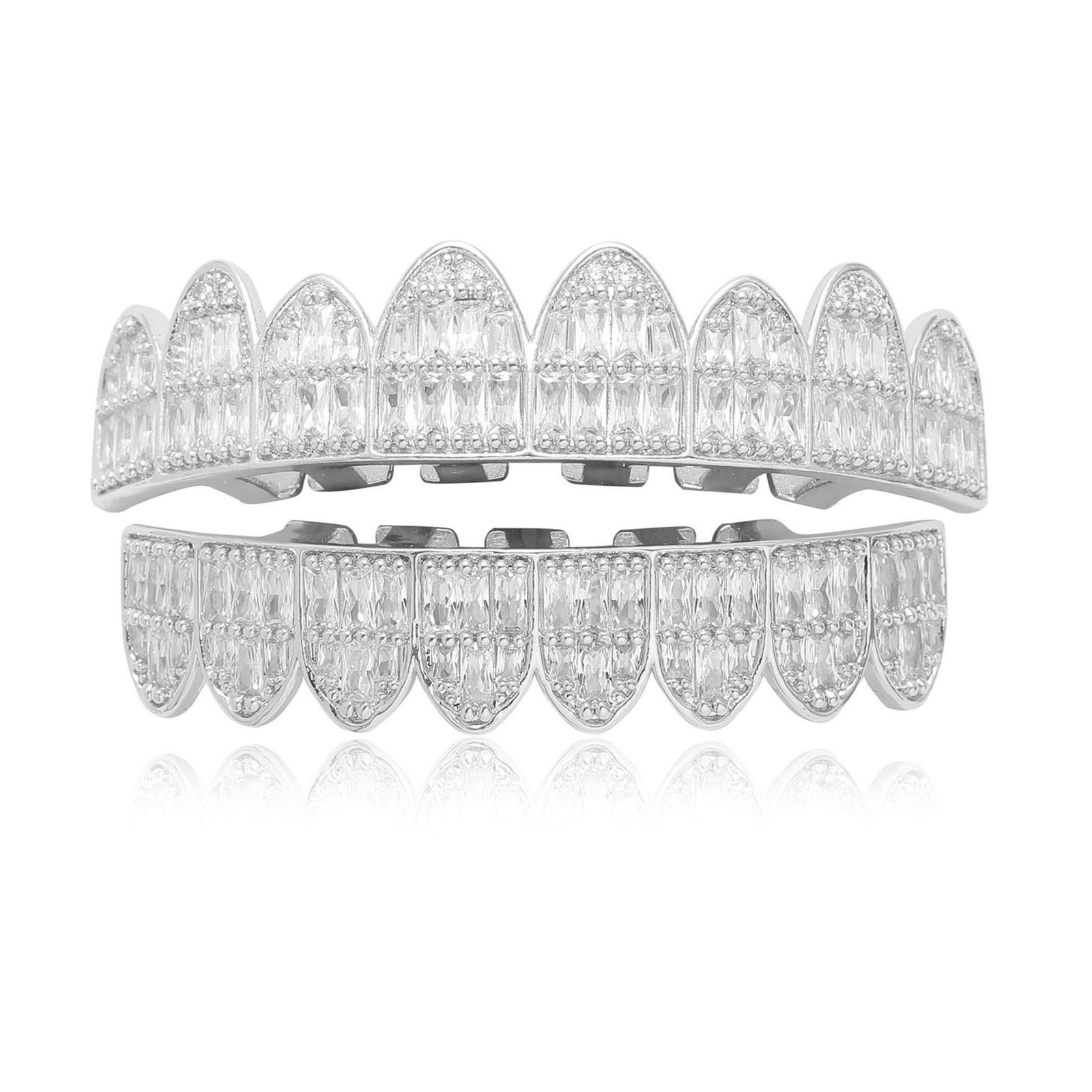 Hip Hop Jewelry Eight Teeth Bracelets T-Square Moissanite Halloween Decoration Jewelry Personalized Funny Mens Accessories moissanite