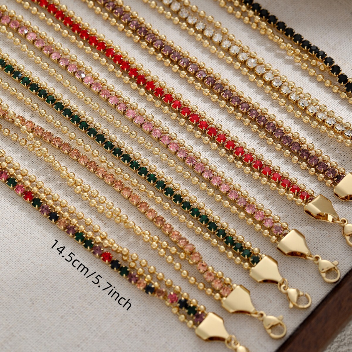 Bohemian Style Unique Small Multi-layer Gold Beads Colorful Vacuum Plated Titanium Steel Bracelet Accessories