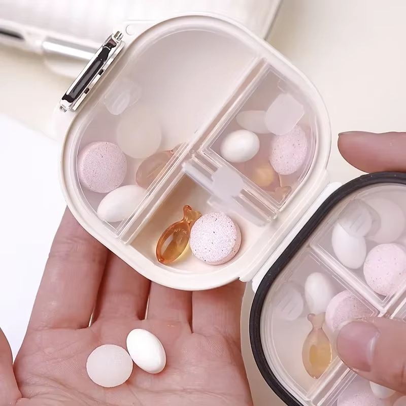 Medication Portable Travel For Seven Days Multiple Storage Box Pill Box Mini Pill Organizer Travel Essentials 7 Compartment Medicine Pill Case Medicin