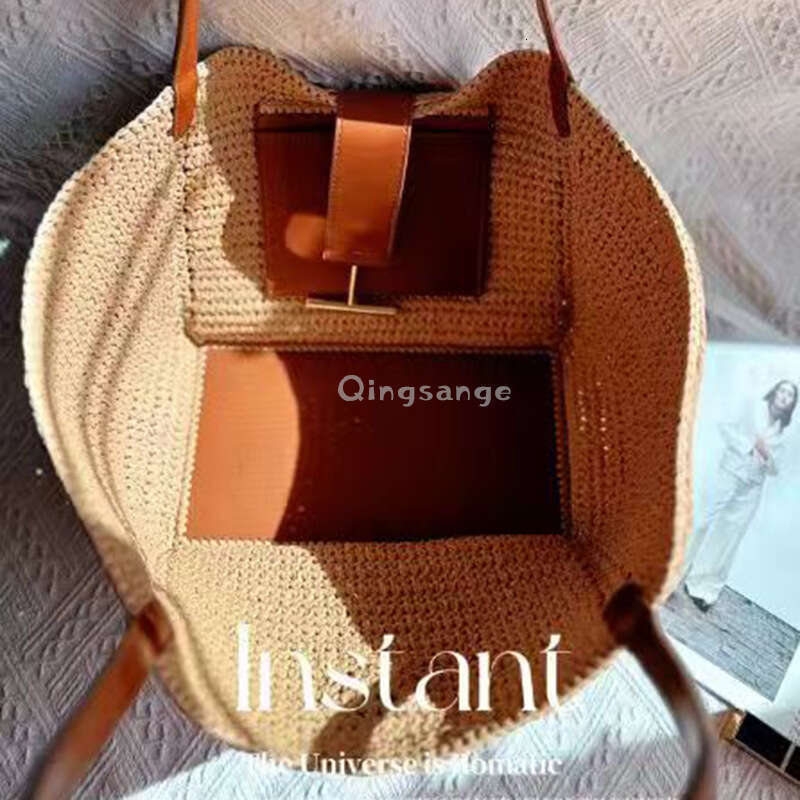 Straw Beach Tote Large Capacity Raffia Handwoven Fashionable Shoulder Underarm Versatile Casual Vacation Women S Bag Crossbody Bag