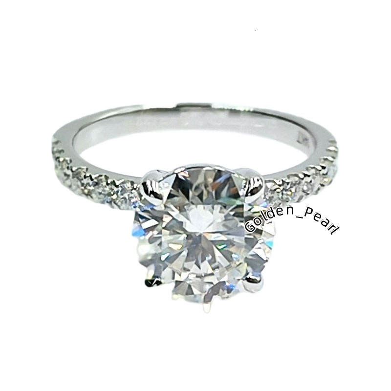 3.0ct round Cut Trendy Moissanite Engagement Wedding Rings for Women 14k Gold Jewelry-for Gifts Parties Anniversaries