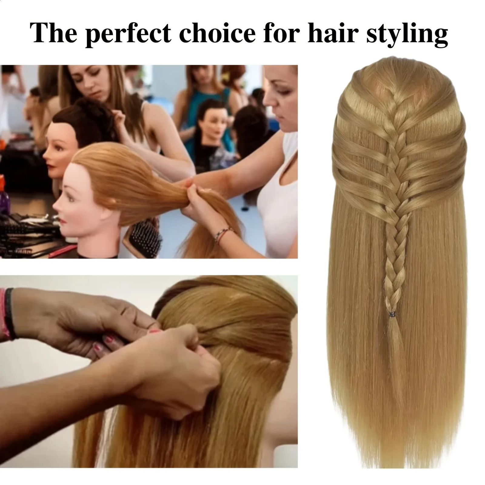 Unisex-Adult Mannequin Head with Stand for Hair Styling Mannequin Head with Hair for Cutting and Cosmetology Training 250529