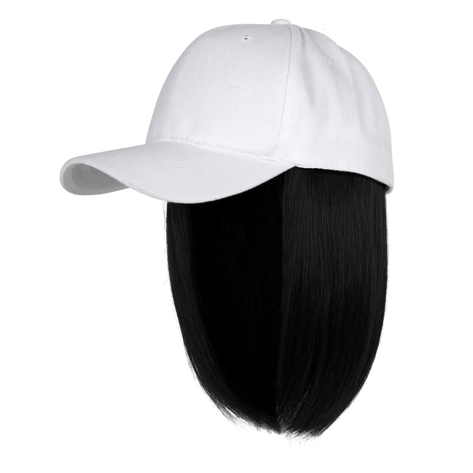 Paper Cup Hat Baseball Cap With Hair Extensions Straight Short Bob Hairstyle Removable Wig Hat For Baseball Hats with Quotes 250530