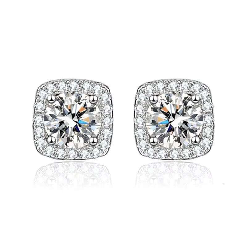 Fashion Jewelry Ladies 925 Silver Moissanite Earrings