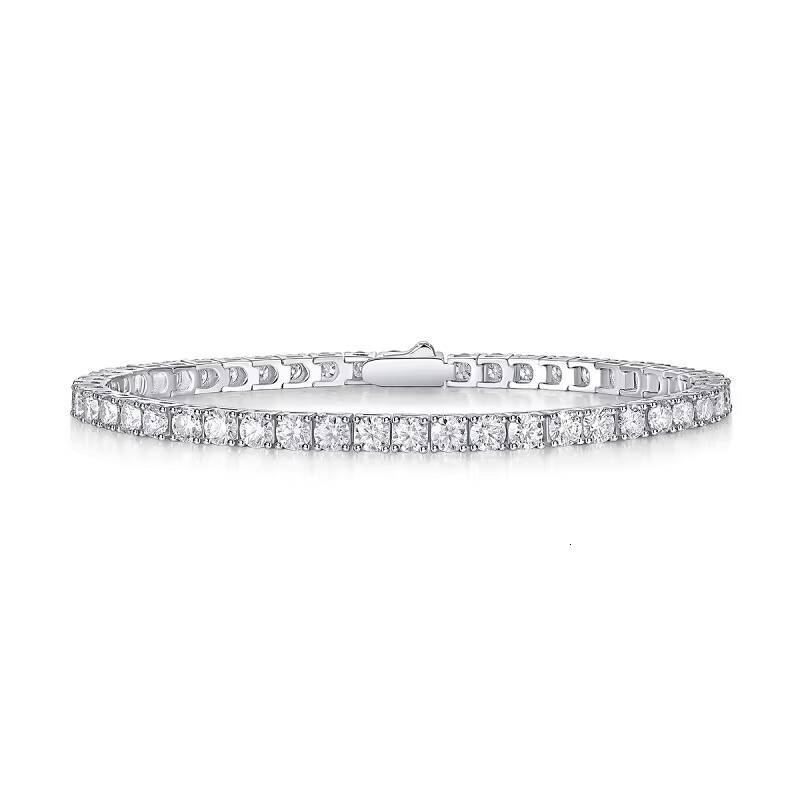 Iced Out 2mm 3mm 4mm 5mm VVS Tennis Sterling Sier Gold Plated Moissanite Bracelet for Men and Women