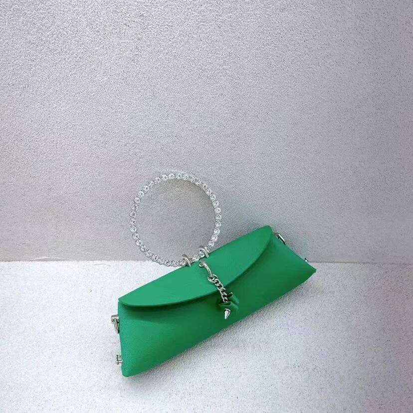 Designer Luxury Fashion French Personalized Clutch Designer Handbag 2025 Chain Ring Handle PU Leather Makeup Women's Bag Backpack