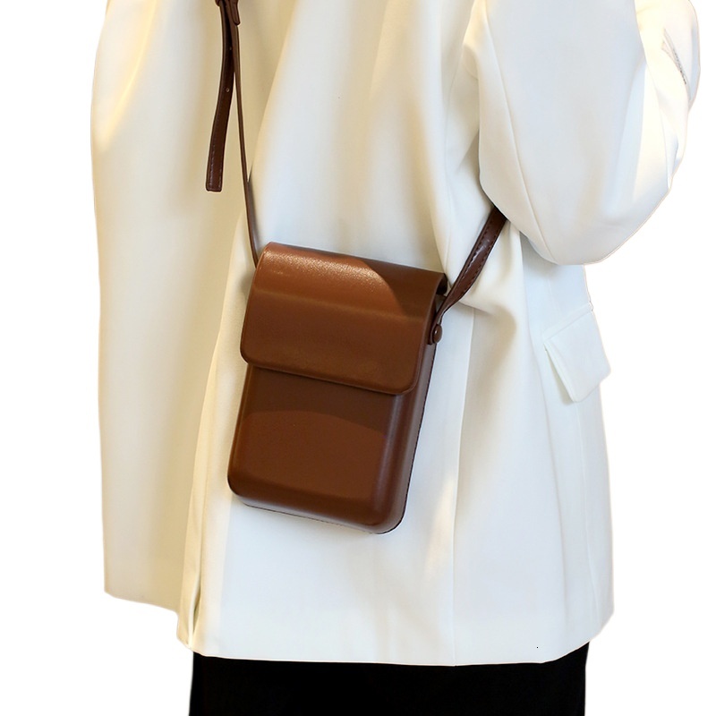 designer 2025 Women Korean Style Ins Candy Color Convenient Fashion Vertical Crossbody Phone Bag Solid Color Simple New Shell Bag