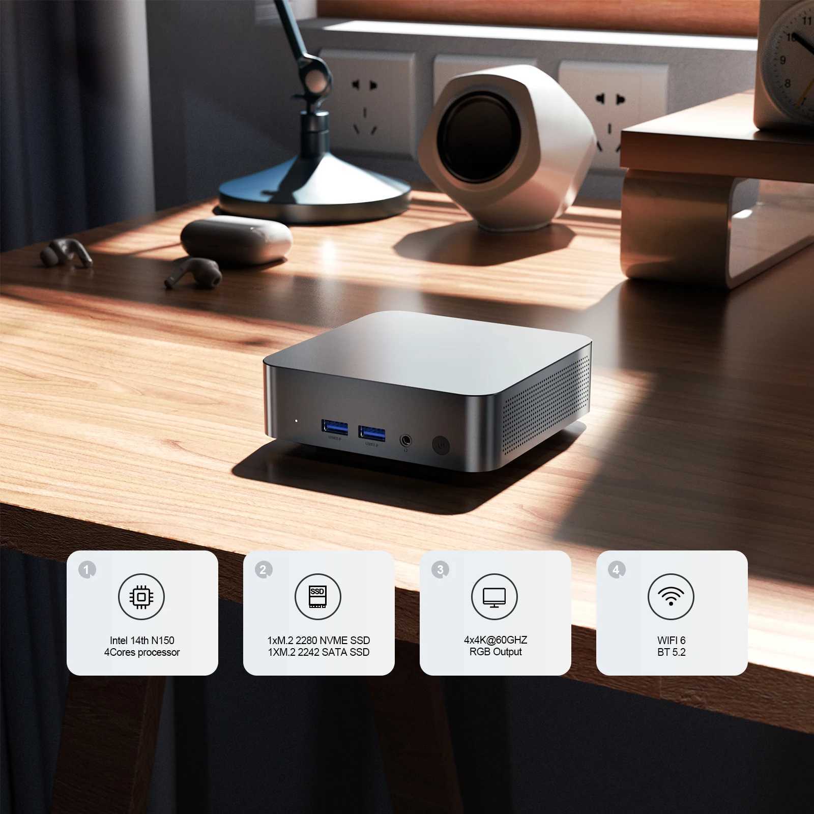 Chatreey T9H Mini PC Intel Twin Lake N150 WIFI 6Windows 11 Ultra Small Pocket Computer Dual SSD Full Function Type-C 4K 60Hz RGB X2506021