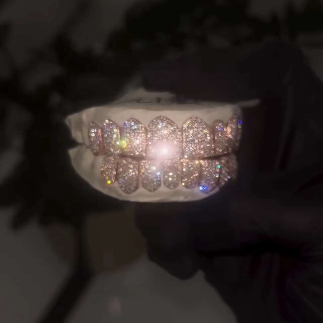 Custom Fashion Hip Hop Jewelry Rose Gold Plated Solid Silver Iced Out VVS Diamond Round Cut Moissanite Teeth Grillz for Mens