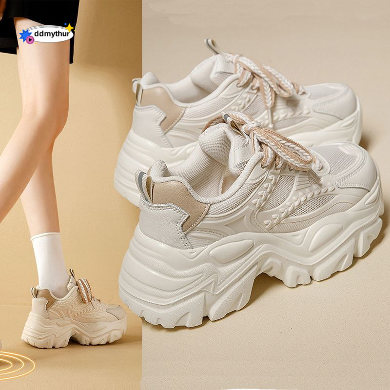 Petite Thick-Soled Dad for Women, Casual New Summer Thin Mesh Breathable White Sneakers, Height-Increasing Sports Shoes Trend ddmythur