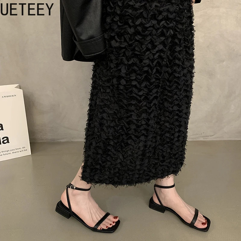 Summer Open Toe Women Silvery Sandals Fashion Ladies Elegant Dancing Party Flats Sandalias 250528