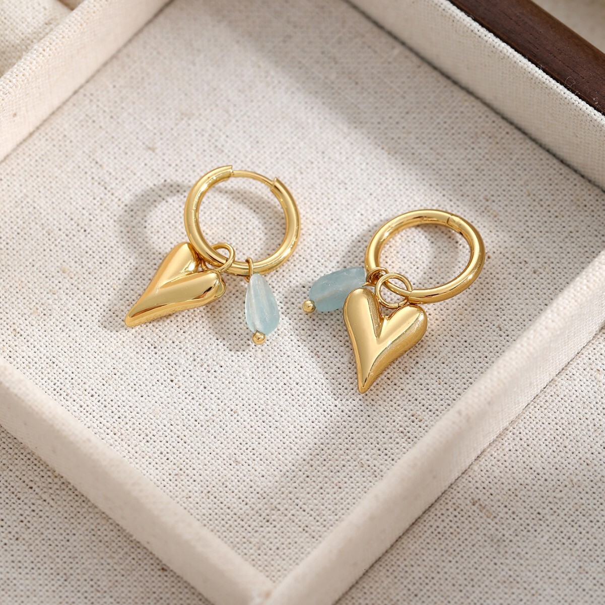 Stainless Simple Round Bead Snake Chain Jewelry Fashion Titanium Steel Non-Fading Sharp Mouth Heart Earrings Ear Studs