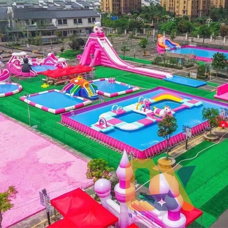 Iatable Park Unicorn Slide Combo Outdoor Large Water World Parent-Child Swimming Pool