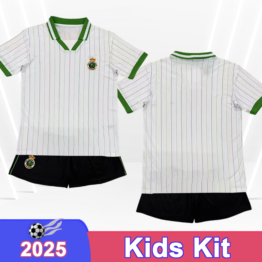 2025 Racing de Santander Kids Kit Soccer Jerseys MANTILLA ANDRES ARANA SAUL INIGO VICENTE 112th Anniversary Edition Football Shirt Child Uniforms