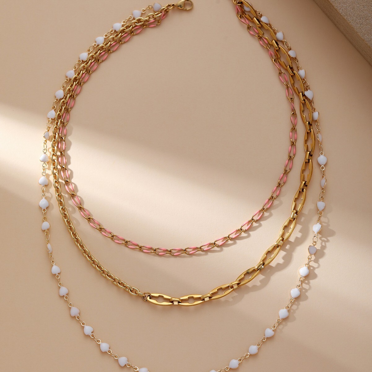 Trendy Vacation Bohemian Style Collarbone High-end Sense Elegant Stainless Steel Gold-plated Color-retaining Necklace