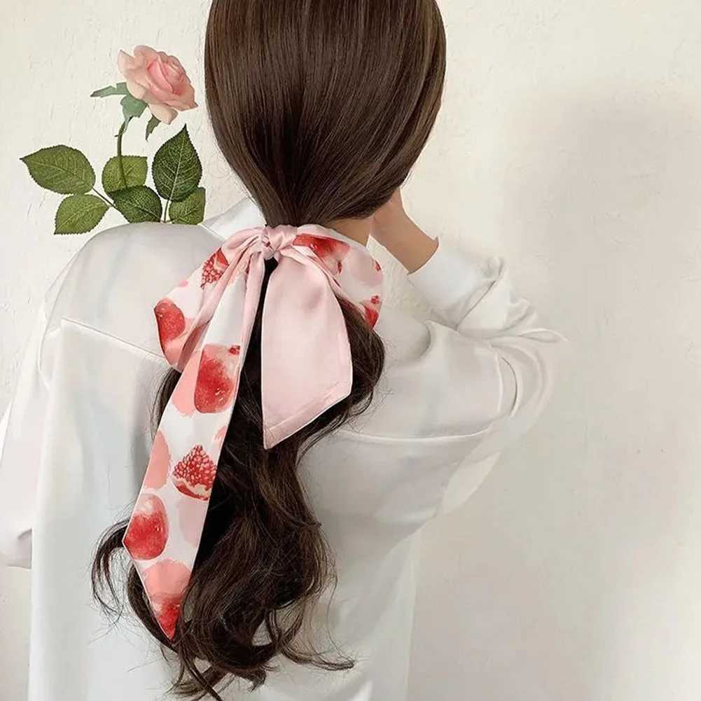 New Fashion Summer Small Hair Scarves Band Female Silk Skinny Scarf Handkerchief Ribbon Ladies Print Headband Women Girls W250602