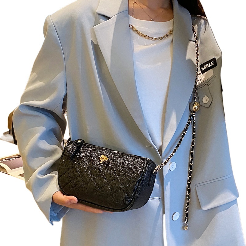 designer Caviar Small Square Bag Niche Women's Bag 2025 New Trendy Fashion High-end Sense Stylish Chain Shoulder Crossbody Bag