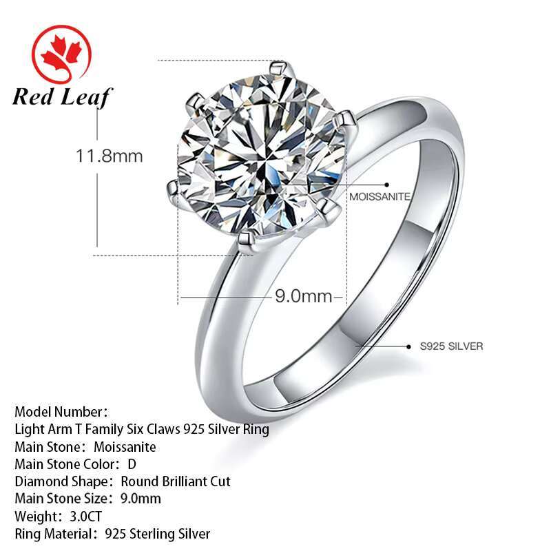 Redleaf Direct Sale White Gold Plated S925 Silver Eternity Wedding Ring Fine Jewelry Ladies Moissanite Diamond Ring