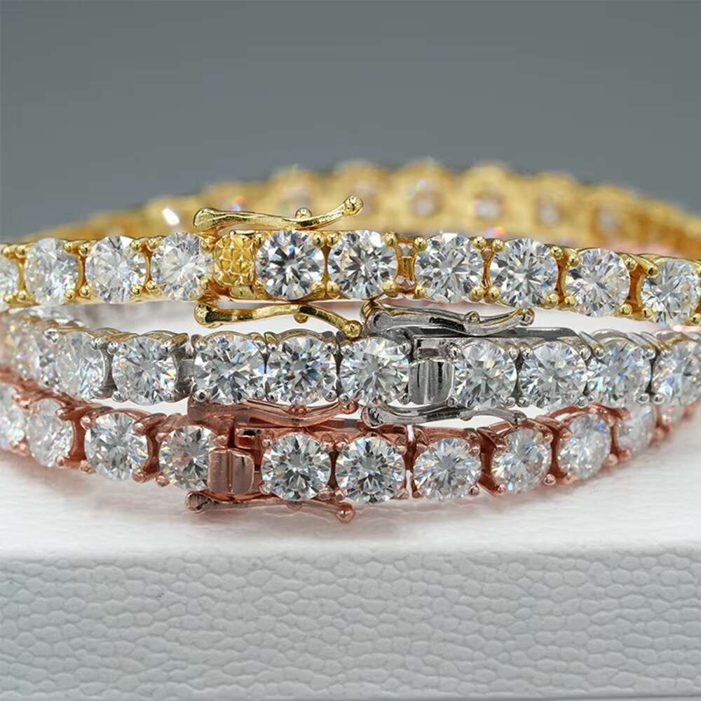 S925 Sterling Silver VVS1 D White Moissanite 3-6mm Tennis Chain Moissanite necklace