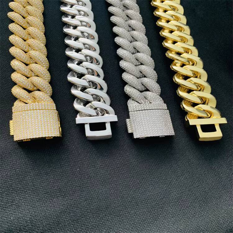 Miami West Coast Style 20mm Cuban k Hip Hop Chain Necklace Fully Covered 3A Zircon Men's Rap Singer Jewelry