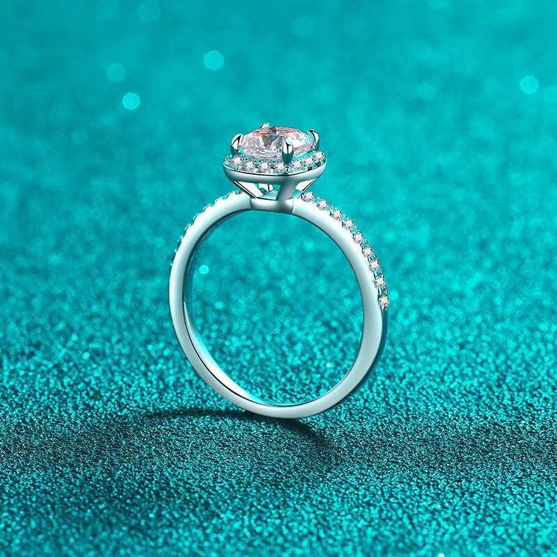 Factory Wholesale Luxury Womens 925 Silver Engagement Wedding Promise Finger Rings Custom Moissanite Fine Jewelry