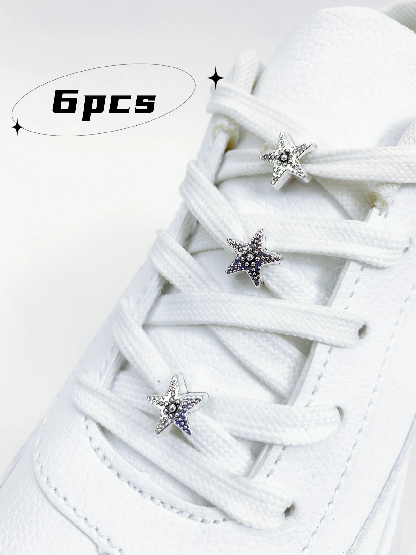 6pcs Punk Style Boots Shoe Lace Metal Decorative Buckle Detachable Accessory For Sneakers And Flat Shoes 250528