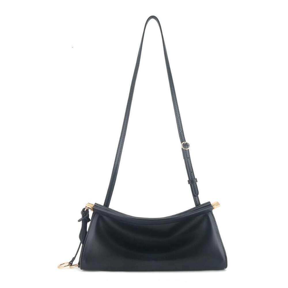 New French Style Niche Hidden Clip Minimalist Single Shoulder Underarm Genuine Leather Fashion Baguette Bag for Women