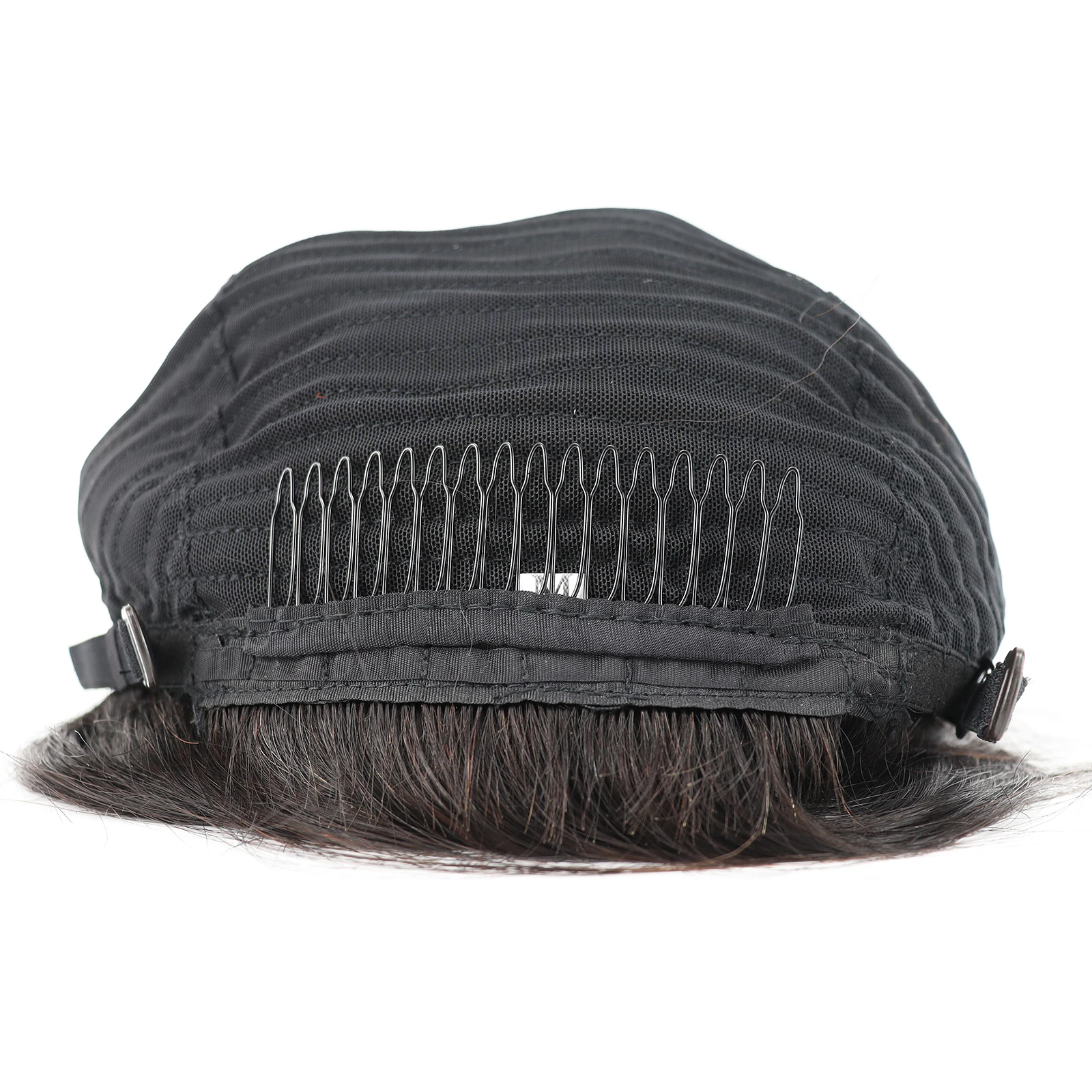 Remy Human Hair Half Wig for Women Body curl Glueless Full Machine Wig 3/4 Wig Peruvian Hair Natural Black wavy