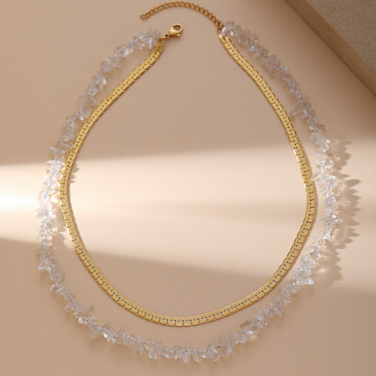 Natural Crystal Irregular Crushed Choker Creative Stone Necklace for Women