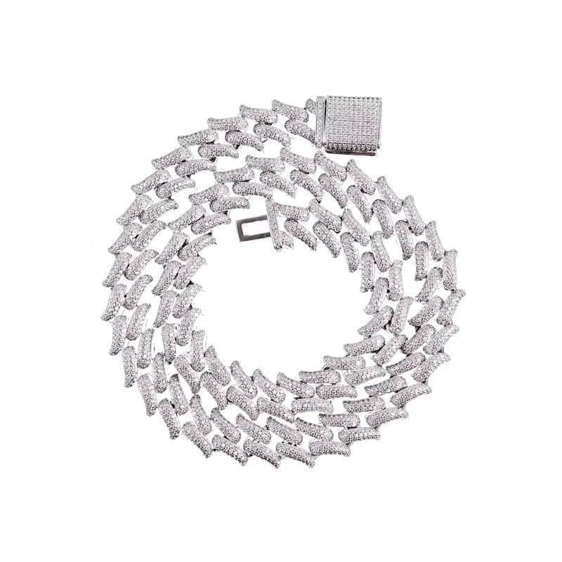 Hip hop jewelry necklace ice out Moissanite Cuban men's chain