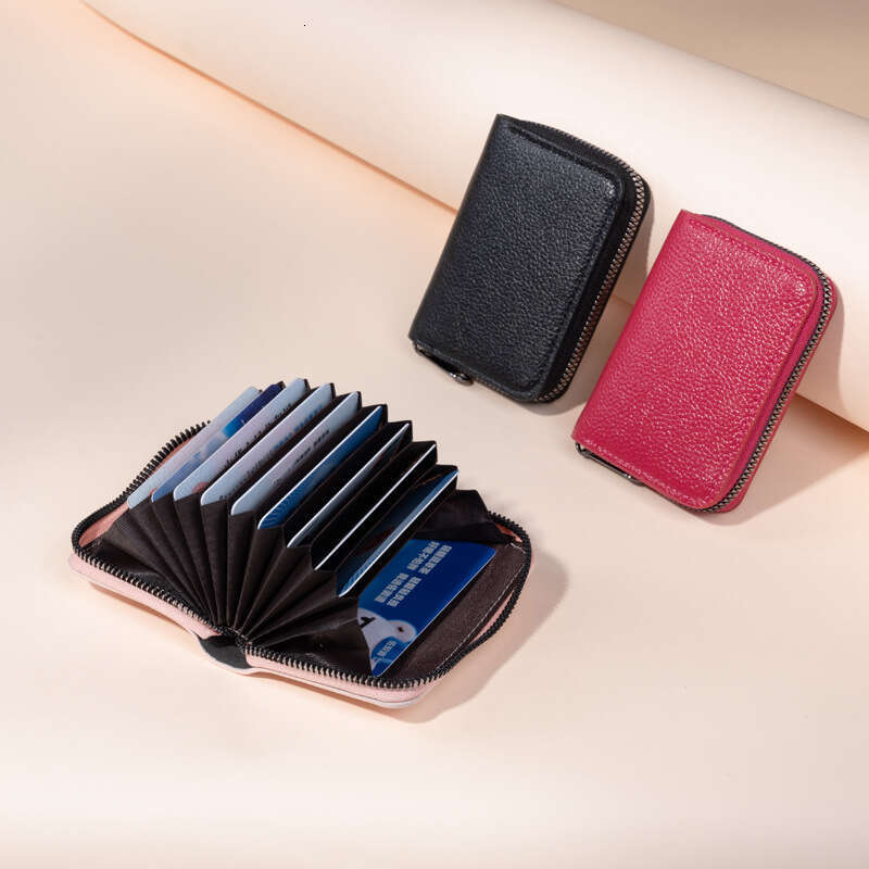 Lychee Pattern Large Capacity Multi-Card Slot ID Credit Coin Purse Wallet Accordion Card Holder
