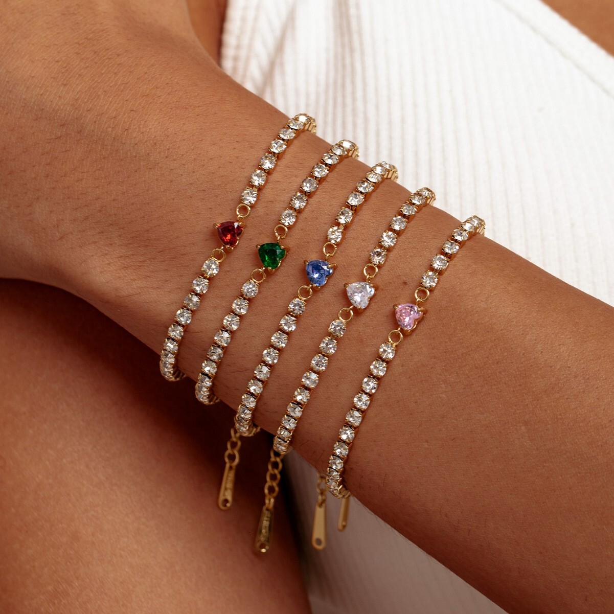 High-End Pink Heart Bracelet Yiwu Zircon Drawstring Adjustable Jewelry Accessory