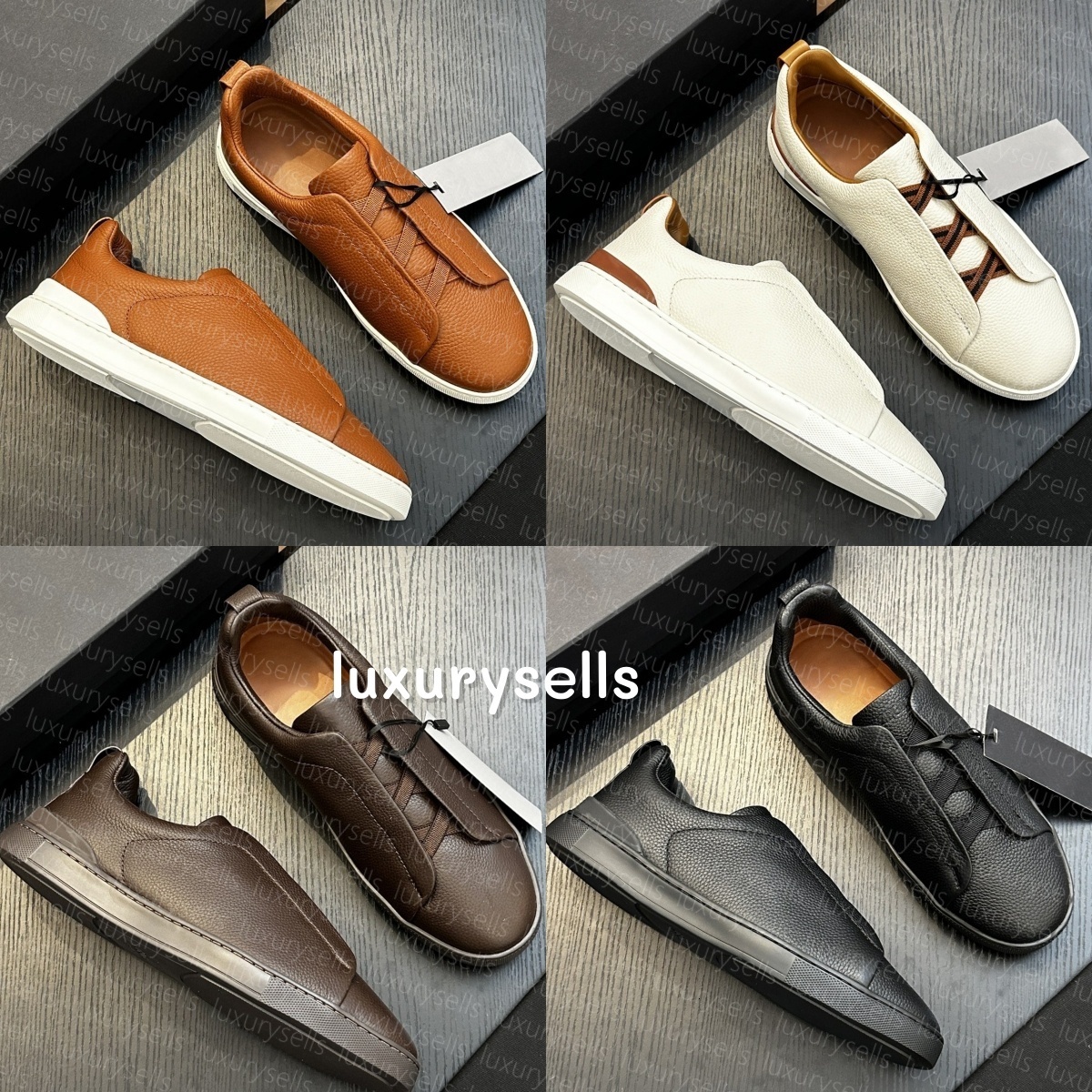 designer shoes triple stitch quality mens zegnashoes business casual social wedding party leather lightweight chunky sneakers formal trainers eur 38-47