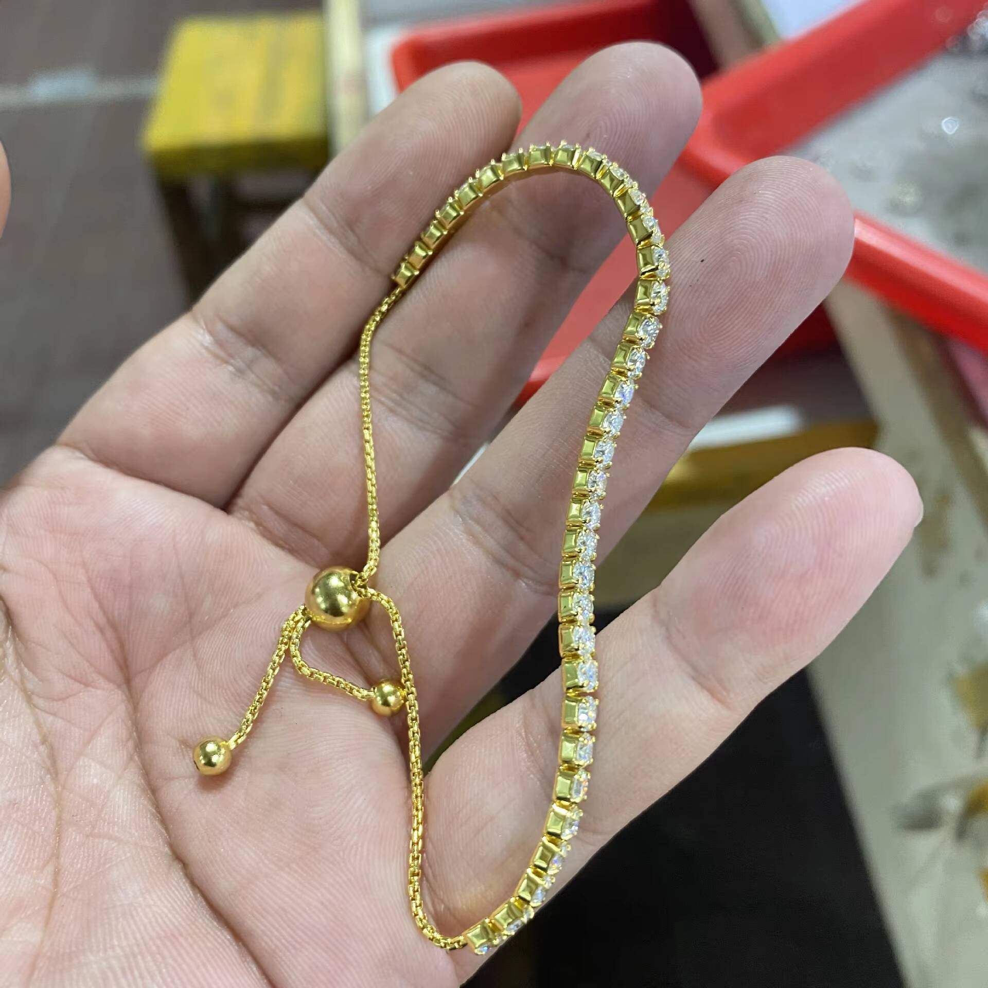 Iced Out Moissanite Tennis Sier Chain Bracelet & Bangle Women's Jewelry
