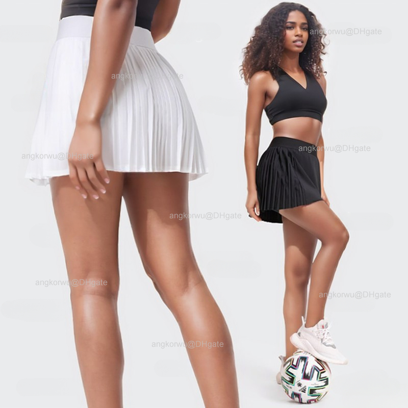 Designer Skirts Womens Yoga Tennis Skirt Comfortable Flattering Stylish Sports Shorts Fun Ruffle Trim Wrap-style Tennis Skirt with Hidden Inner Pocket