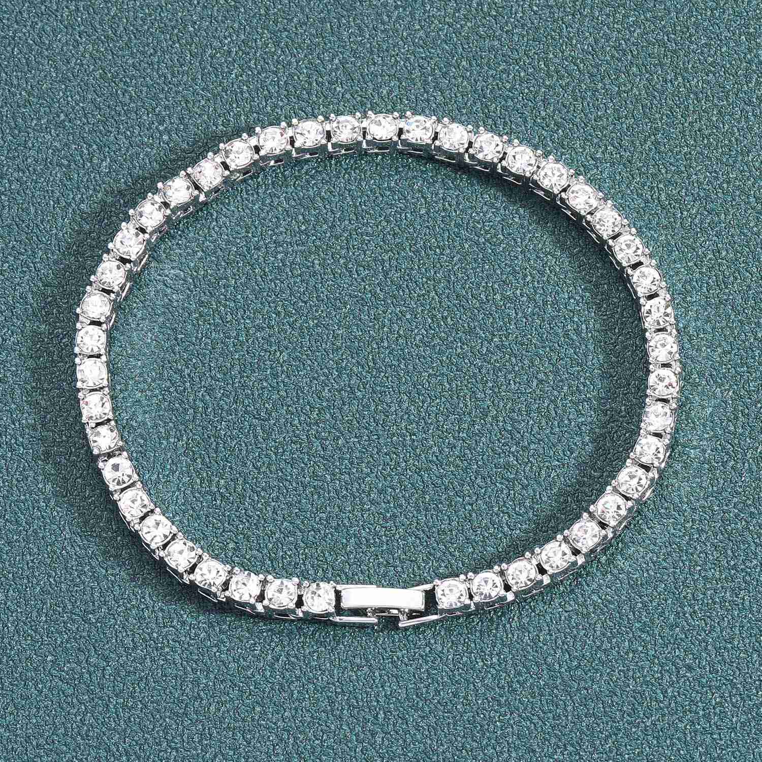 Bracelet hip hop 3mm4mm5mm6mm Moissanite Rhinestone a row of tennis chains personality hip hop Bracelet moissanite